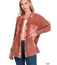 Load image into Gallery viewer, Bonfire Waffle Acid Wash Shacket