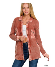 Load image into Gallery viewer, Bonfire Waffle Acid Wash Shacket