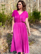 Load image into Gallery viewer, Majestic Magenta Pleated Dress