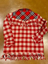 Load image into Gallery viewer, Holly Jolly Red Plaid Fringe Shacket