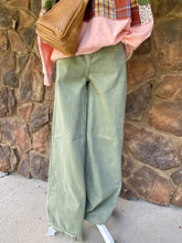 Load image into Gallery viewer, Olive High Rise Wide Leg Jeans