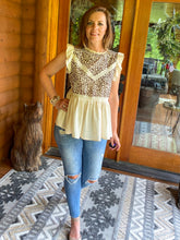 Load image into Gallery viewer, Lena Leopard Peplum Top