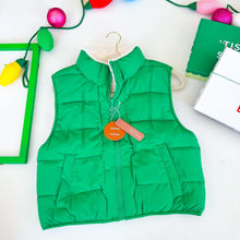 Load image into Gallery viewer, Green With Envy Reversible Sherpa Vest