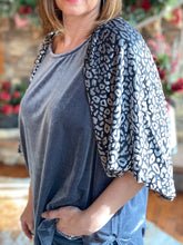 Load image into Gallery viewer, Silver Leopard Velvet Plus Top