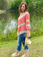 Load image into Gallery viewer, Beach Vibes Coral Crochet Top