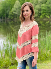Load image into Gallery viewer, Beach Vibes Coral Crochet Top