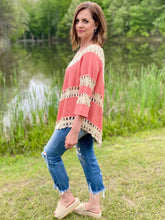 Load image into Gallery viewer, Beach Vibes Coral Crochet Top
