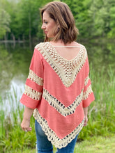 Load image into Gallery viewer, Beach Vibes Coral Crochet Top