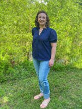 Load image into Gallery viewer, Midnight Sky Puff Sleeve Top