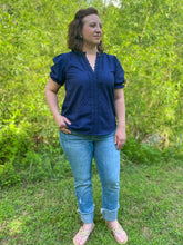 Load image into Gallery viewer, Midnight Sky Puff Sleeve Top