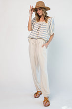 Load image into Gallery viewer, Oatmeal Linen Joggers