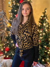 Load image into Gallery viewer, Leopard Cowl Neck Sweater