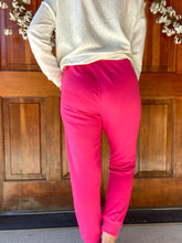 Load image into Gallery viewer, Hot Pink Distressed Joggers