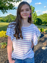 Load image into Gallery viewer, Lori Lavender Ruffle Sleeve Top