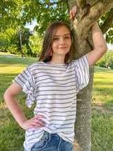Load image into Gallery viewer, Lori Lavender Ruffle Sleeve Top
