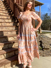 Load image into Gallery viewer, Peach Blossoms Maxi Dress