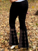 Load image into Gallery viewer, Corduroy Tie Dye Black Bell Bottoms