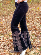 Load image into Gallery viewer, Corduroy Tie Dye Black Bell Bottoms