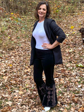 Load image into Gallery viewer, Corduroy Tie Dye Black Bell Bottoms