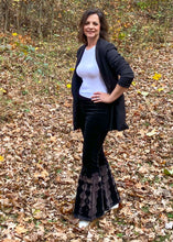 Load image into Gallery viewer, Corduroy Tie Dye Black Bell Bottoms