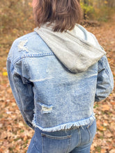 Load image into Gallery viewer, You're So Fine Cropped Hoodie Jean Jacket