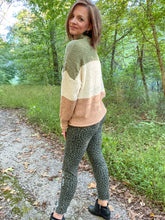 Load image into Gallery viewer, Olive Distressed Cheetah Joggers