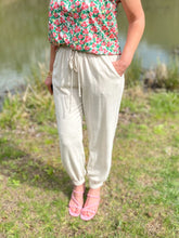 Load image into Gallery viewer, Oatmeal Linen Joggers