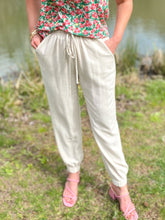 Load image into Gallery viewer, Oatmeal Linen Joggers
