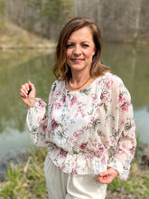 Load image into Gallery viewer, Pastel Floral Peplum Top