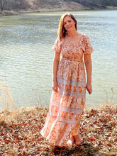 Load image into Gallery viewer, Peach Blossoms Maxi Dress