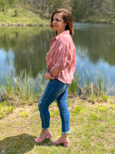 Load image into Gallery viewer, Penny Plaid Print Button Down Top