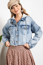 Load image into Gallery viewer, You're So Fine Cropped Hoodie Jean Jacket