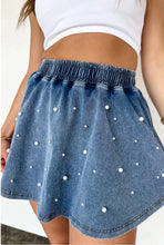 Load image into Gallery viewer, Denim and Pearls Skort
