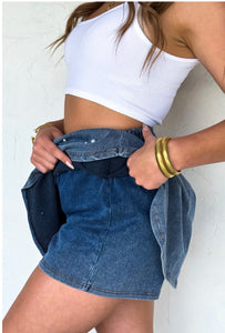 Denim and Pearls Skort