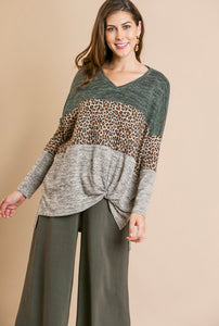 Forest Leopard Knot Top