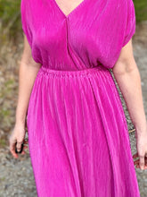 Load image into Gallery viewer, Majestic Magenta Pleated Dress
