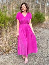 Load image into Gallery viewer, Majestic Magenta Pleated Dress
