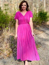Load image into Gallery viewer, Majestic Magenta Pleated Dress
