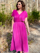 Load image into Gallery viewer, Majestic Magenta Pleated Dress
