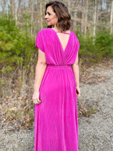 Load image into Gallery viewer, Majestic Magenta Pleated Dress
