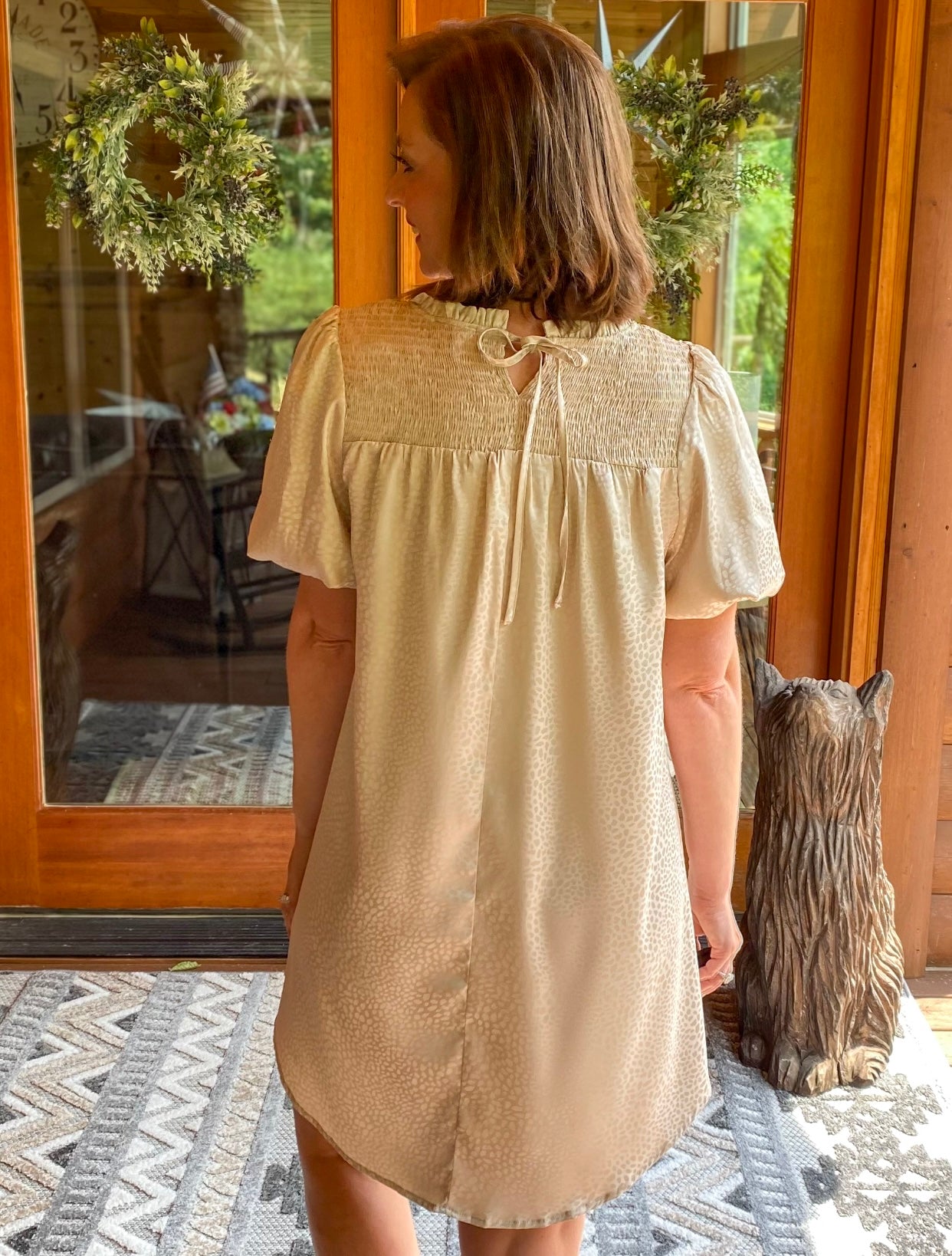 cream leopard print dress Cream Leopard Print Frill Wrap Dress AX Paris US
