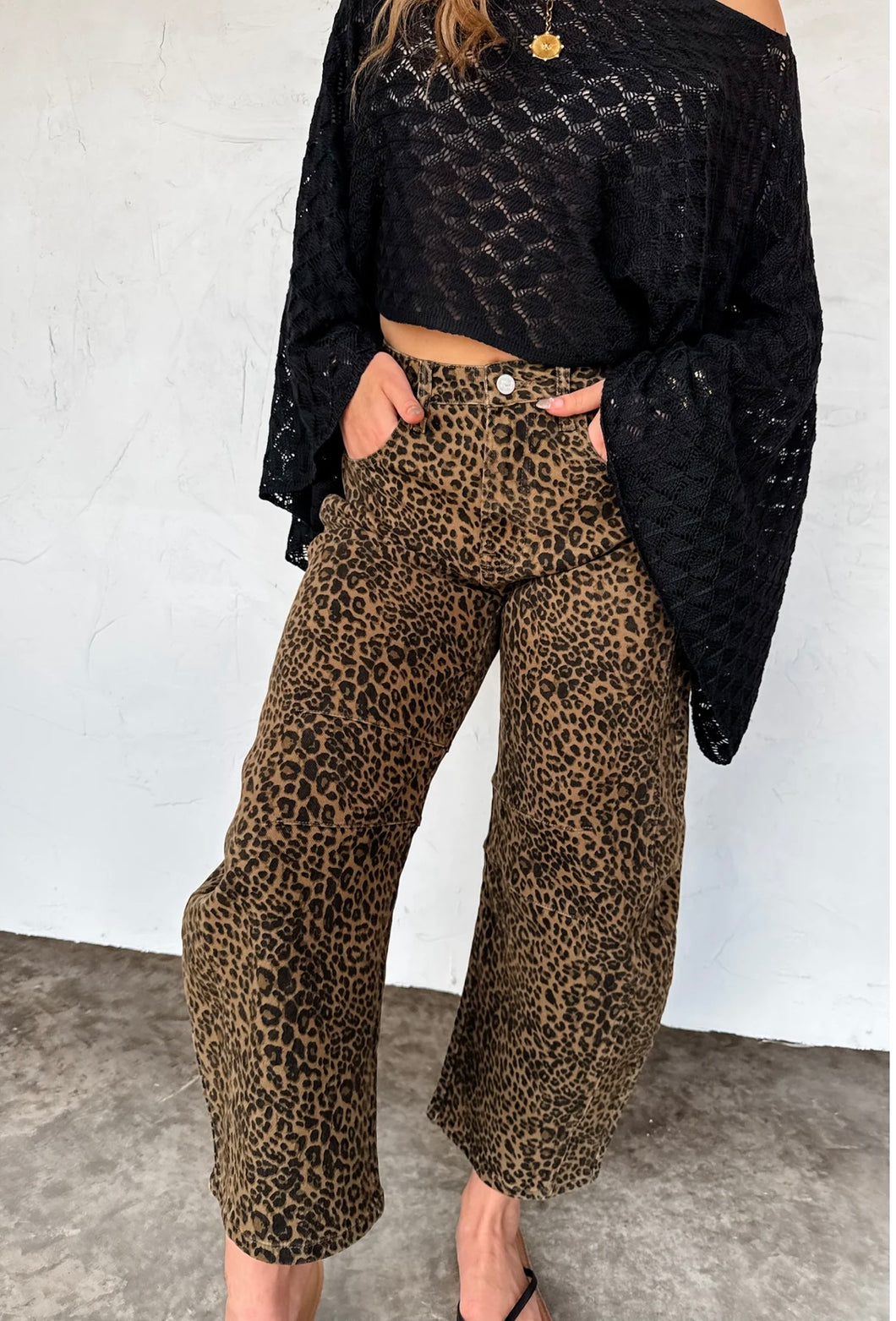 Cheetah Barrel Jeans