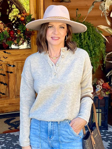 Autumn Days Are Here Again Henley Sweater