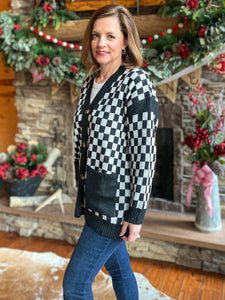 Vicki Varsity Checkered Cardigan