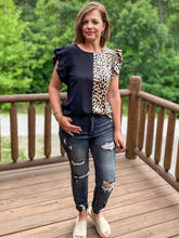 Load image into Gallery viewer, Black Bliss Leopard Top
