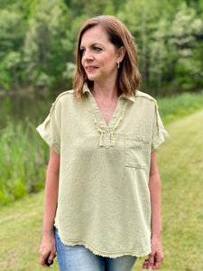 Celery Mineral Wash Top