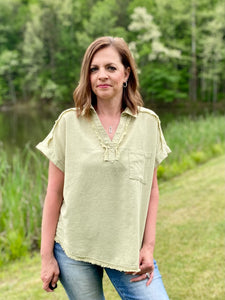 Celery Mineral Wash Top