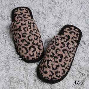 Comfy Luxe Leopard Slide On Slippers