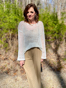 Let's Go to the Beach Sheer Crochet Pullover