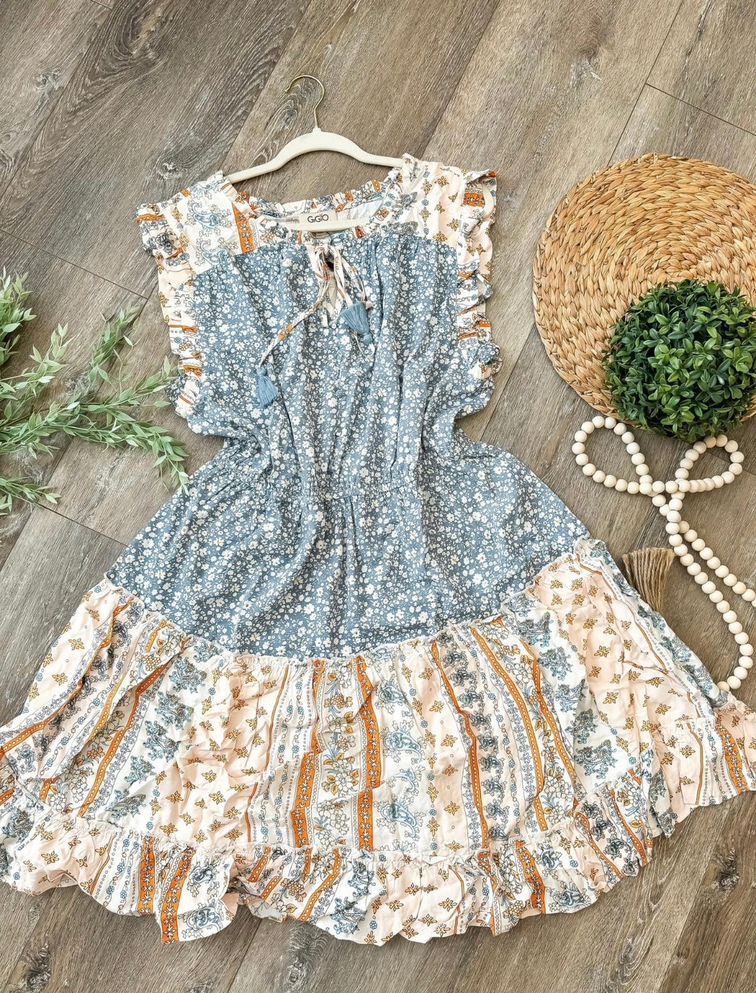 Jada Mixed Print Plus Size Dress
